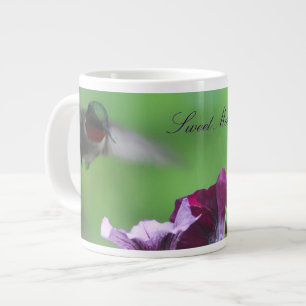 Taza De Café Gigante Diseñador floral de Hummingbird