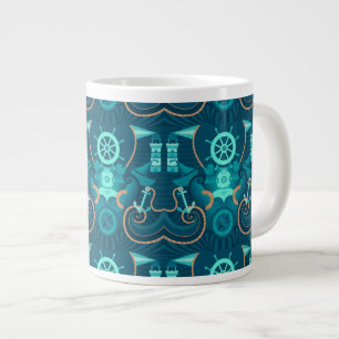 Taza De Café Gigante Diseño azul náutico