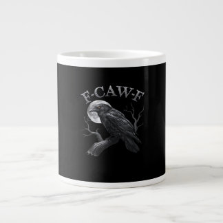 Taza De Café Gigante Diseño clásico gótico fresco de luna de ave F-Caw-