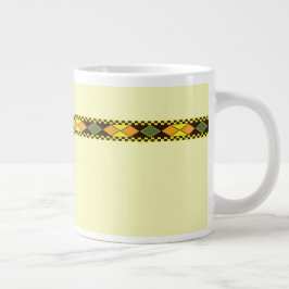 Taza De Café Gigante Diseño continuo de naranja amarillo