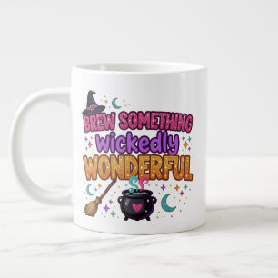 Taza De Café Gigante Diseño Cute Glitter de Halloween