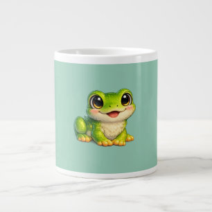 Taza De Café Gigante Diseño de animal Kawaii de rana linda con ojos gra