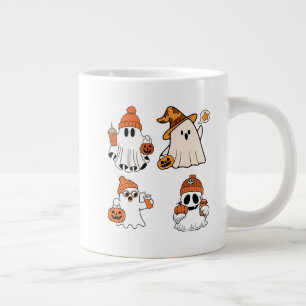 Taza De Café Gigante Diseño de calabaza fantasma de Halloween