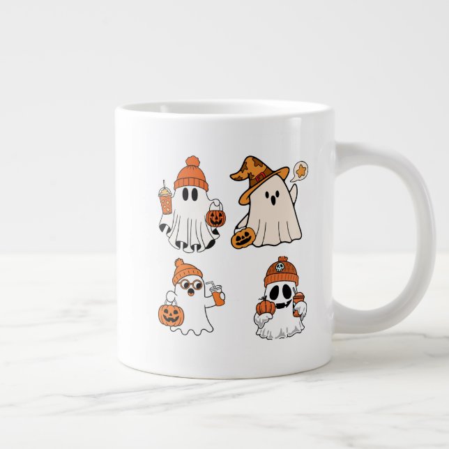 Taza De Café Gigante Diseño de calabaza fantasma de Halloween (Derecha)