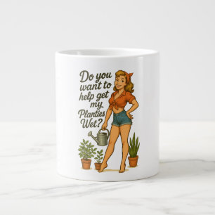 Taza De Café Gigante Diseño de castigo de jardinero Pin-Up descarado