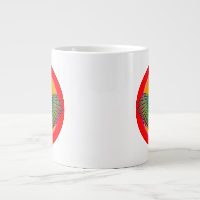 Taza De Café Gigante diseño de círculo de pollo (Frente)