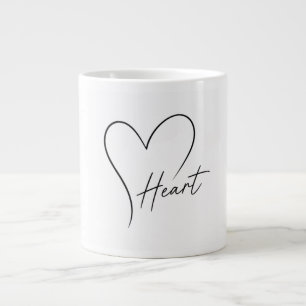 Taza De Café Gigante Diseño de corazón elegante