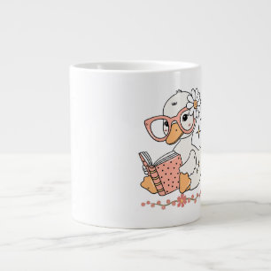 Taza De Café Gigante Diseño de dibujos animados de libro de lectura de