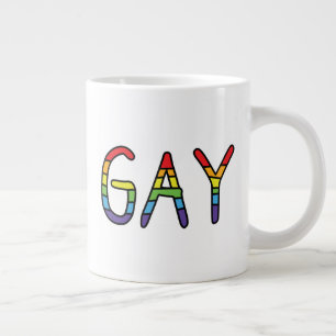 Taza De Café Gigante Diseño de Doodle Gay