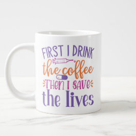 Taza De Café Gigante Diseño de enfermeras y Médicas de Guay