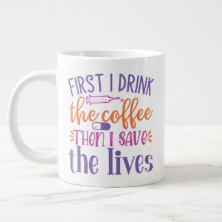 Taza De Café Gigante Diseño de enfermeras y Médicas de Guay