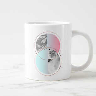 Taza De Café Gigante Diseño de escaneo de mármol geométrico