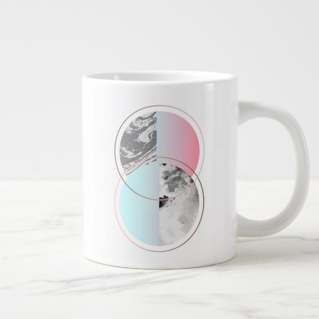 Taza De Café Gigante Diseño de escaneo de mármol geométrico (Derecha)