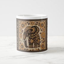 Diseño de estilo vintage de elefante Batik, Elefan
