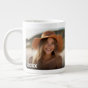 Taza De Café Gigante Diseño de foto minimalista de moda con año