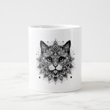 Diseño de gato con patrón de mandala