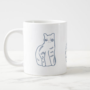 Taza De Café Gigante Diseño de gato elegante