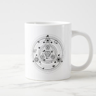 Taza De Café Gigante Diseño de geometría sagrada y alquimia geométri