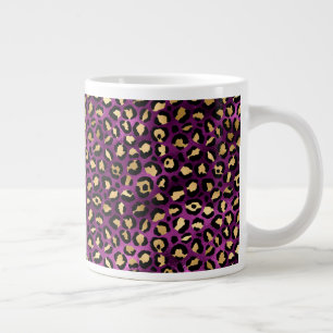 Taza De Café Gigante Diseño de la serie Leopardo púrpura y dorado 1