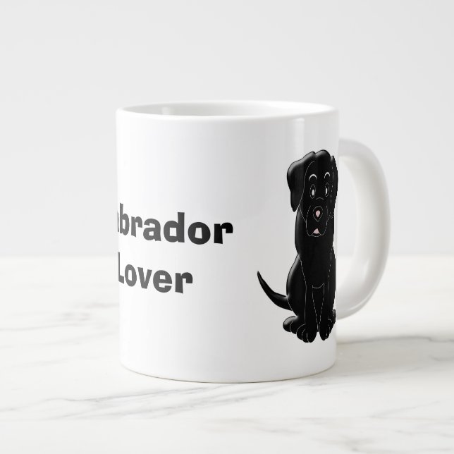 Taza De Café Gigante Diseño de Labrador Negro (Derecha)