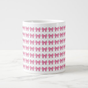 Taza De Café Gigante Diseño de lazo rosa lindo – Lazo Kawaii femenino