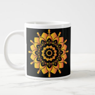 Taza De Café Gigante Diseño de Mandala único dorado