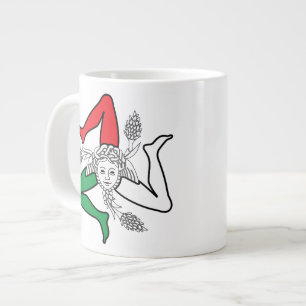 Taza De Café Gigante Diseño de Medusa Trinacria Siciliana