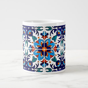Taza De Café Gigante Diseño de mosaico Talavera Terracotta Mexicana No.