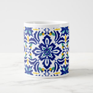 Taza De Café Gigante Diseño de mosaico Talavera Terracotta Mexicana No.