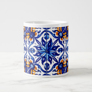 Taza De Café Gigante Diseño de mosaico Talavera Terracotta Mexicana No.