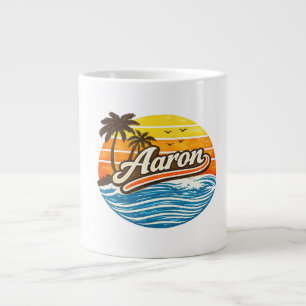Taza De Café Gigante Diseño de nombre atardecer Retro Aaron