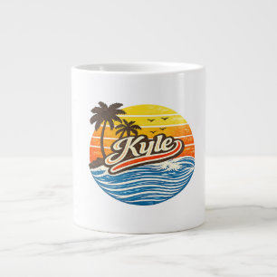 Taza De Café Gigante Diseño de nombre atardecer retro Kyle