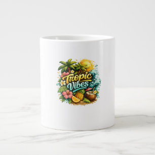 Taza De Café Gigante Diseño de Paraíso Tropical Tropic Vibes