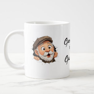Taza De Café Gigante Diseño de pareja de abuelos adorable asomándose