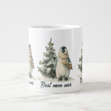 Diseño de pingüino de invierno “Mejor Mamá del Mun