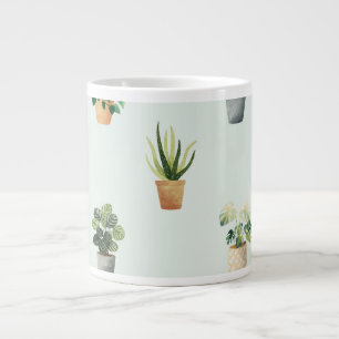 Taza De Café Gigante Diseño de planta interior botánico patrón de plant