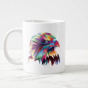 Taza De Café Gigante Diseño de Prismático Geométrico de Águila Calva-80