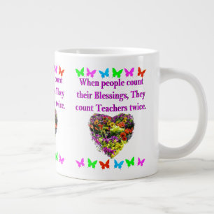 TAZA DE CAFÉ GIGANTE DISEÑO DE PROFESORES BENDECIDO E INSPIRADOR