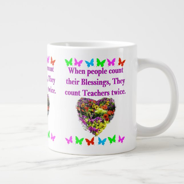 TAZA DE CAFÉ GIGANTE DISEÑO DE PROFESORES BENDECIDO E INSPIRADOR (Derecha)
