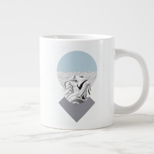 Taza De Café Gigante Diseño de puntos y olas Minimalistas