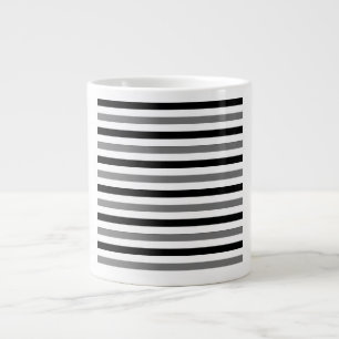 Taza De Café Gigante Diseño de rayas blancas y negras Ahs