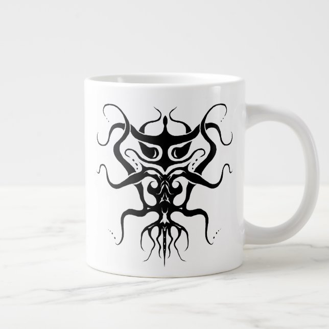 Taza De Café Gigante Diseño de tatuajes tribales de especies exóticas - (Derecha)