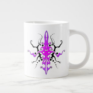Taza De Café Gigante Diseño de tatuajes tribales de mascarilla abstract