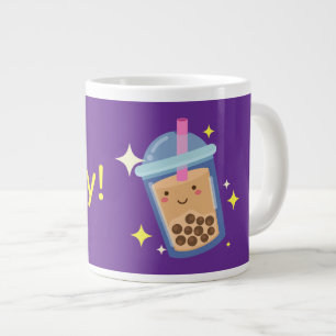 Taza De Café Gigante Diseño de té de burbujas feliz lindo