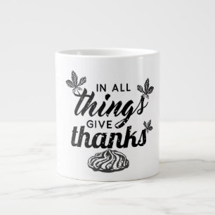 Taza De Café Gigante Diseño de tipografía agradecida de Acción de Graci
