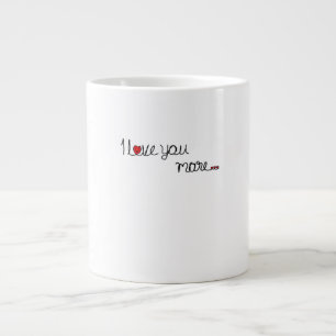Taza De Café Gigante Diseño de tipografía de corazones rojos Te Amo Más