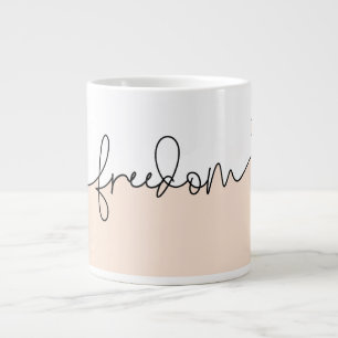 Taza De Café Gigante Diseño de tipografía minimalista de libertad