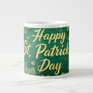 Taza De Café Gigante Diseño de trébol del día de San Patricio feliz