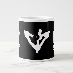 Taza De Café Gigante Diseño de trucos de Halloween blanco negro con let