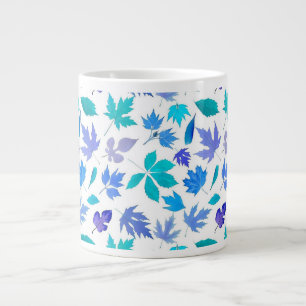 Taza De Café Gigante Diseño del patrón de hojas de otoño floral-36566
